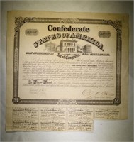 1863 $1000 CSA BOND WITH 7 COUPONS, VF