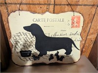 Metal dachshund memo board with magnets