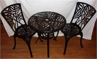 Modern cast iron patio set.