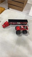 Dale Jr. monster truck and truck and trailer.