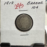 1912 BARBER SILVER DIME