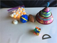 Toys, Top, Ping Pong Balls, Rubik’s Cube