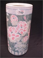 18" umbrella stand decorated in floral motif