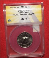 2002D Tennessee Quarter - Tilted Partial Collar