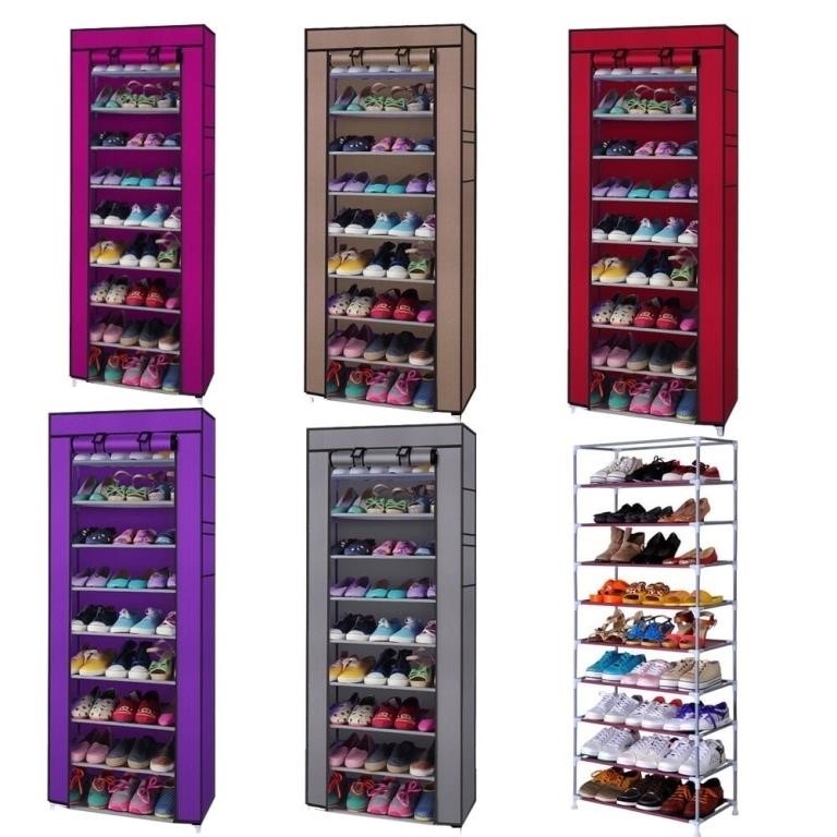 B2085  Zimtown Shoe Rack with Cover 10 Tiers