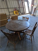 4ft Round Table & 4 Chairs 2 Leaves