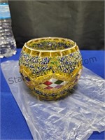 Mosaic Stained Glass Candle Holder