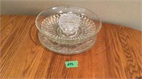 Vintage glass bowl, candy dish, platters