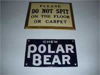 Polar Bear Porclian Sign 5 x 8- Spit on Floor