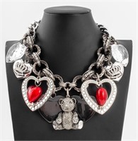 Juicy Couture Silver-Tone Chunky Charm Necklace