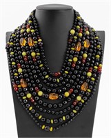 Multi-Strand Faceted Bead Necklace
