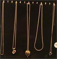 8 piece Chain Necklace with Pendants