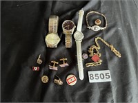 Watches, Pins, Cufflinks, More