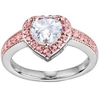 Brilliant Heart Diamondlite CZ & Pink Topaz Ring
