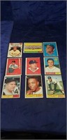 (9) 1961 Topps Baseball Cards (#'s 447, 458, 461,