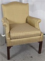 Patterned Fabric Upholstered Club Armchair