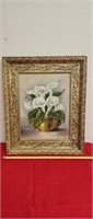 H.Hoskins Oil Painting Of Of Callie Lillies