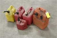 Boat Fuel Tank, (3) Gas Cans & Diesel Can