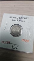 1854 seated Liberty 1/2 dime