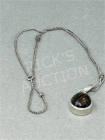 925 silver necklace & pendant w/ large stone