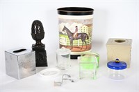 Trash Can, Tissue Covers, Jars, Finial