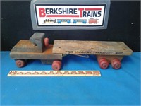 WOODEN PULL TOY - US Army Transport -OLD