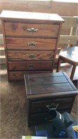 WOODEN CHEST AND NIGHTSTAND