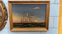 SIGNED T. PEDERSEN OIL PAINTING ON BOARD