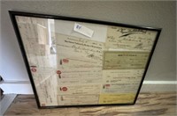 FRAMED CANCELED CHECKS FOR VARIOUS