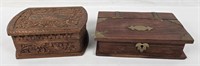 Pair Of Wooden Trinket Boxes
