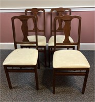 (4) Queen Anne Folding chairs, 1 and 4x the bid,