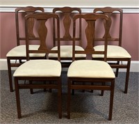 (5) Queen Anne Folding chairs, 1 and 5x the bid