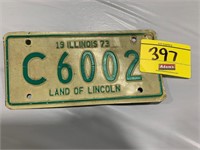 1973 ILLINOIS MOTORCYCLE LICENSE PLATE