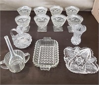 Lot of Vintage Pressed & Cut Glass