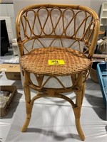 28" TALL BAMBOO / RATTAN VANITY CHAIR