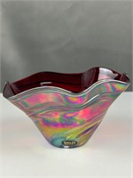 Glass Eye Red art glass bowl