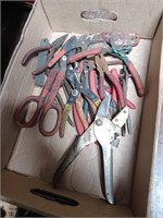 Box Lot of Tools to Include  Plyers and Snips