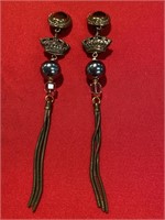 Art Deco Dangle earrings. Clip ons. Ermani