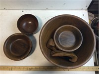 (6) Hand turned walnut bowls