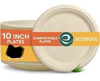 ECOSOUL COMPOSTABLE PALM LEAF PLATES 10IN 20PCS