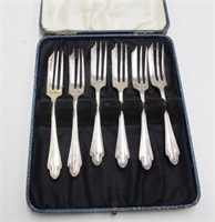 James Dixon boxed EPNS cake forks