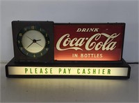 Rare 1950's Coca-Cola Light-Up Counter Clock