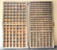 (2) Typeset Drawers, wooden, approx 17.5" x 32",