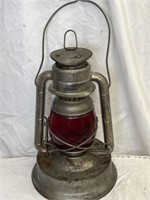 ANTIQUE DIETZ RUBY RED RAILROAD LANTERN 14x8