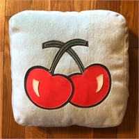 Stuffed Double Cherry Square Pillow
