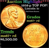 ***Auction Highlight*** 1958-p Lincoln Cent TOP PO