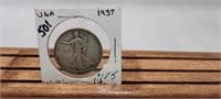 1-1937 WALKING LIBERTY 50 CENT USA COIN