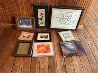 Lot of artworks and prints shown