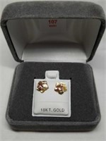 10kt Gold Tourmaline & Mother of Pearl Earrings