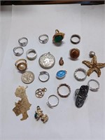 Lot to Include Costume Rings, Pendants,